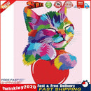 Partial Round Crystal Drill Colorful Cat Diamond Painting Draw Kit (KA302) Newly