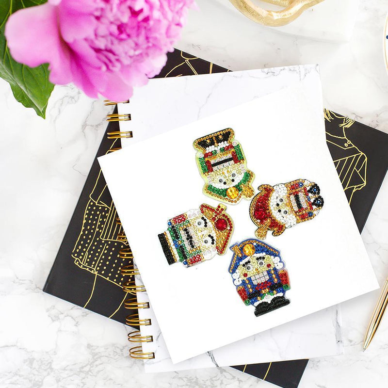 4pcs DIY Soldier Full Drill Special Shaped Diamond Painting Bag Keychains Newly