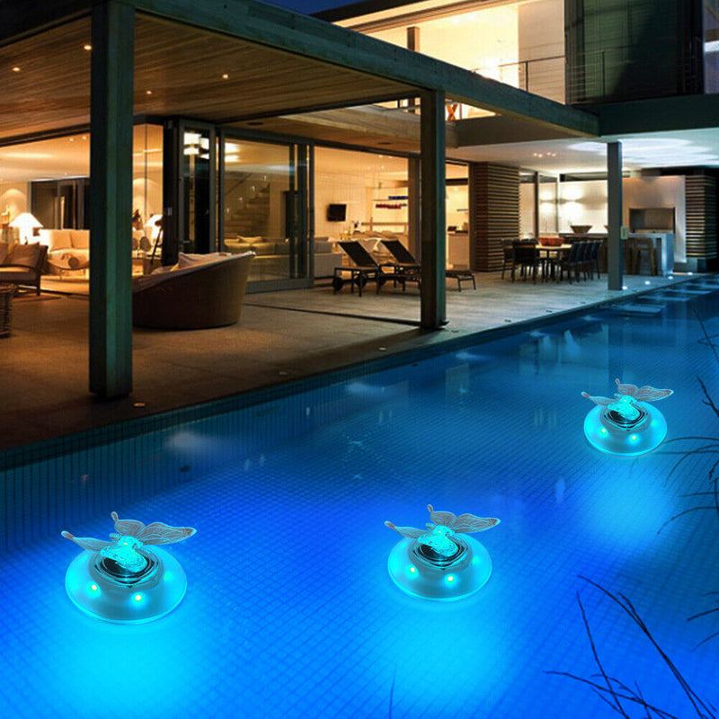 Solar RGB LED Swimming Pool Underwater Floating Lamp Garden Water Light (A)