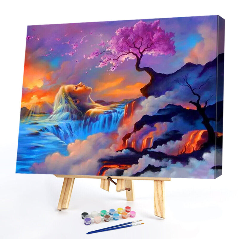Nature Goddess Oil Paint By Numbers DIY Handpainted on Canvas Wall Art Pictures