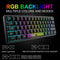 K61 RGB Wired Keyboard 60 Percent 62 Keys Ergonomic Gaming Keyboard (Black)
