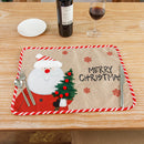 Christmas Placemat Tableware Cartoon Embroidery Pad Heat Insulation Meals Mats
