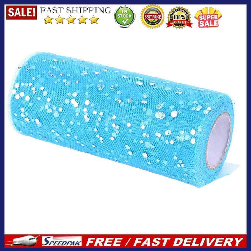 Glitter Sequin Tulle Roll 25 yards 15cm Spool Tutu Wedding Decoration