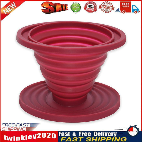 Collapsible Silicone Coffee Dripper Filter Reusable Foldable Cone Drip Cup Newly