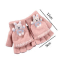 Half Fingers Mittens Autumn Winter Warm Knitted Gloves Flip Fingerless Gloves