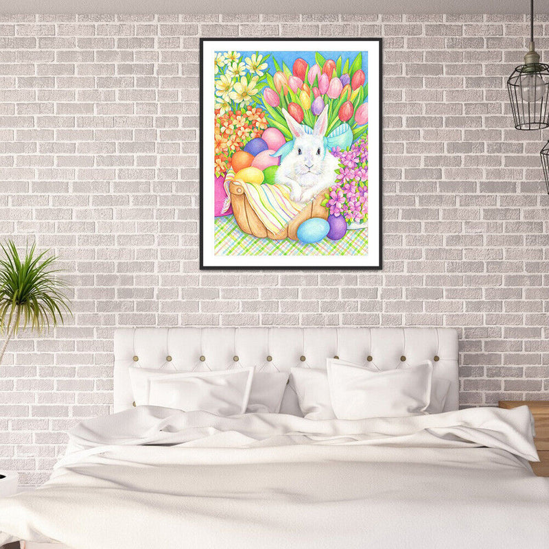 5D Diamond Painting Kit DIY Easter Bunny Eggs Full Square Drill Home Decorations