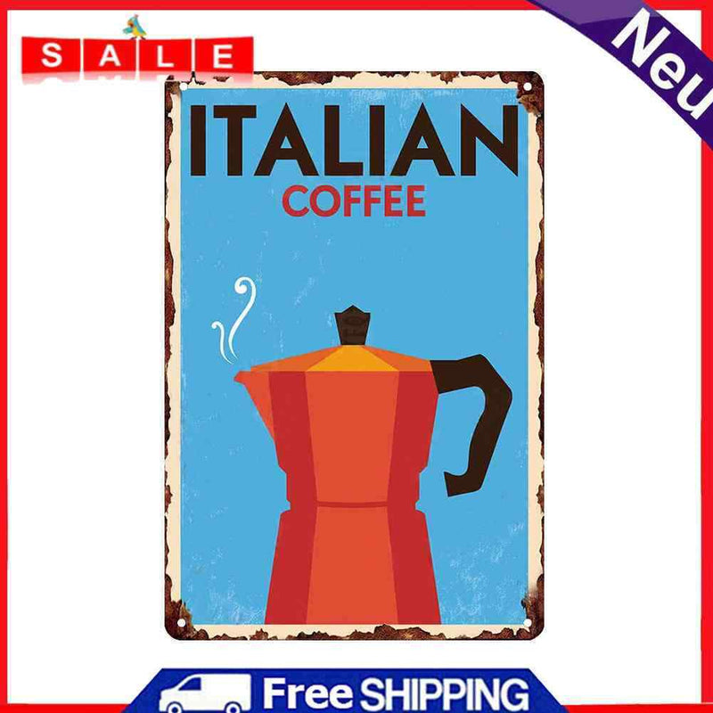 Tin Plates Wall Signs Retro Painting Italian Coffee Metal Plate Poster for Bar