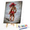 Red Skirt Girl Paint By Numbers Kit DIY Frameless Picture On Canvas (S439)