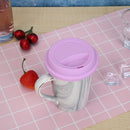 Wheel Silicone Cup Lids Heat-resistant Dust-proof Bowl Cover (Pink Purple) Newly