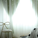 1pc Hollowed Star Shading Window Curtain Drapes Purdah for Home(Green)