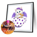 Cat 5D DIY Diamond Painting Embroidery Mosaic Needlework Home Decor(Purple)