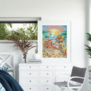 Full Embroidery Beach Bike 2-Strand 14CT Counted Cross Stitch Cotton DIY Kit