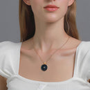 Simple Stars Moon Necklace for Women Girl Round Pendant Neck Chain Jewelry Gift
