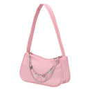 Casual Ladies Solid Color Butterfly Chain Underarm Bag Women Small Hobos Purse
