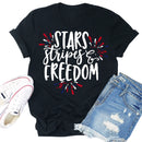 Independence Day Print Fireworks Letter T-Shirt (Black S)