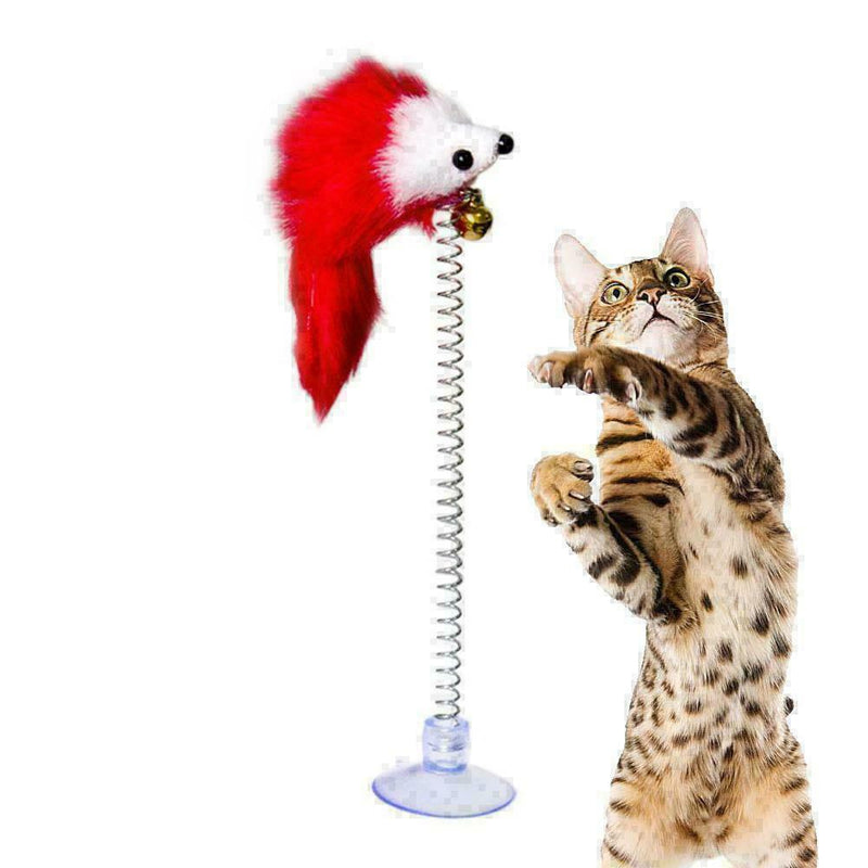 Spring Plush Mouse Pet Cute Cat Toys Sucker Toys Multicolored-Random S1M5 L2S2