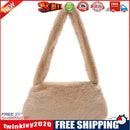 Animal Pattern Underarm Bag Women Mini Plush Shoulder Handbags Purse (3)
