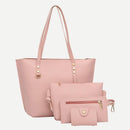 4pcs/set Composite Bags Women Solid Color Shoulder Handbags Card Holder Clutch