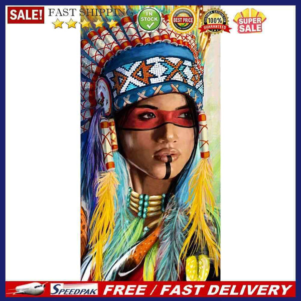 Lady 5D DIY Full Round Diamond Painting Rhinestone Cross Stitch for Modern