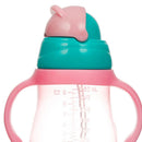 Baby Cartoon Training Cup w/ Cup Strap Straw Leakproof Bottle (Pink 260ML) Newly