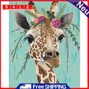 Flower Giraffe Oil Paint By Numbers Kits DIY Handpainted on Canvas Wall Art Gift