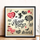 Painting 5D Rhinestone Happy Valentine Full Kit DIY Diamond Drill Round Picture
