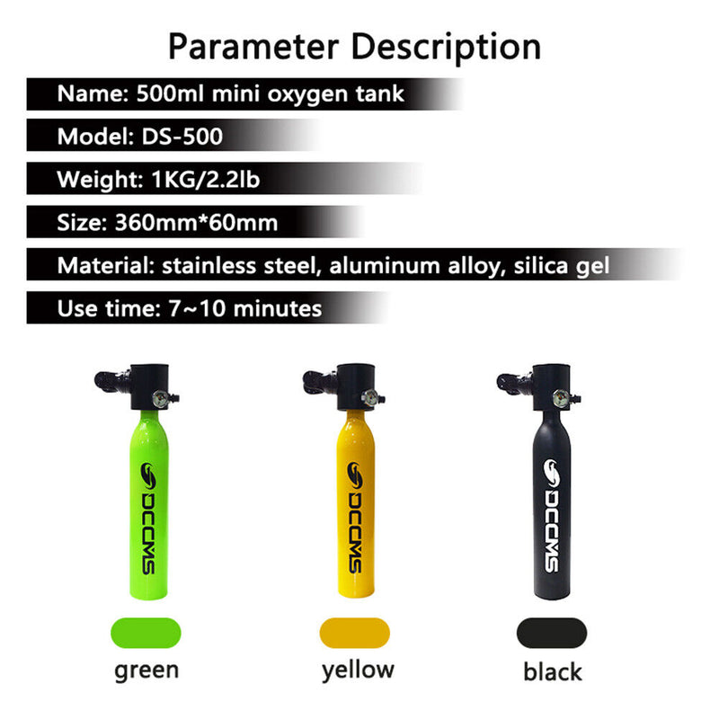 0.5L Scuba Diving Equipment Oxygen Tank Air Cylinder Underwater Breathing D