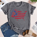 Independence Day Print Flag Tea T-Shirt (Grey XXL)