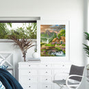 Landscape Drawing Frameless DIY Oil Paint By Numbers Home Decor (Cabin)