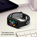 Watch Strap for HUAWEI HONOR Band 6 TPU Bracelet Wristband (Black Gray) Newly