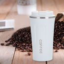 380ml Double Stainless Steel Coffee Car Mug Travel Insulated Bottle (White)