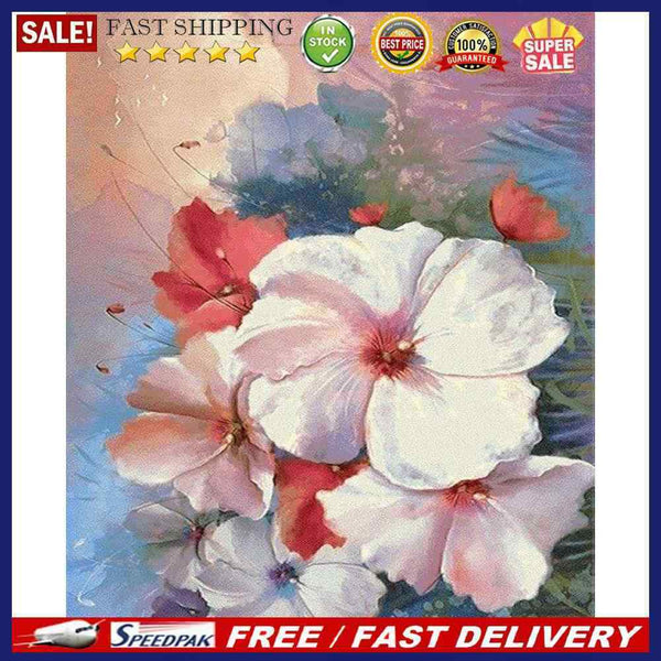 Hibiscus Oil Paint By Numbers Kit DIY Wall Art Picture Craft Home Decoration
