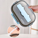 Stainless Steel Containers Portable Leakproof Insulation Box (Blue 2 Grid) Newly