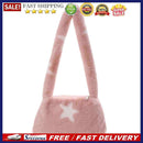 Women Simple Fashion Messenger Bag Soft Fur Contrast Color Autumn Travel Handbag