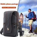 Portable Men Mobile Phone Pockets Leather Belt Clip Bag Pure Color Shoulder Bag