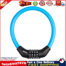 4 Digit Combination Bicycle Security Lock Anti Theft Cable Lock (Blue) Newly