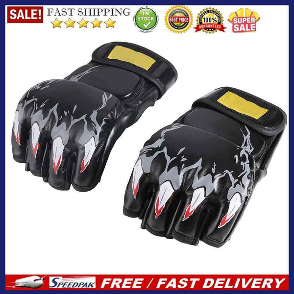 Grappling Half Finger MMA Gloves Training Punching Boxing Sparring Gloves