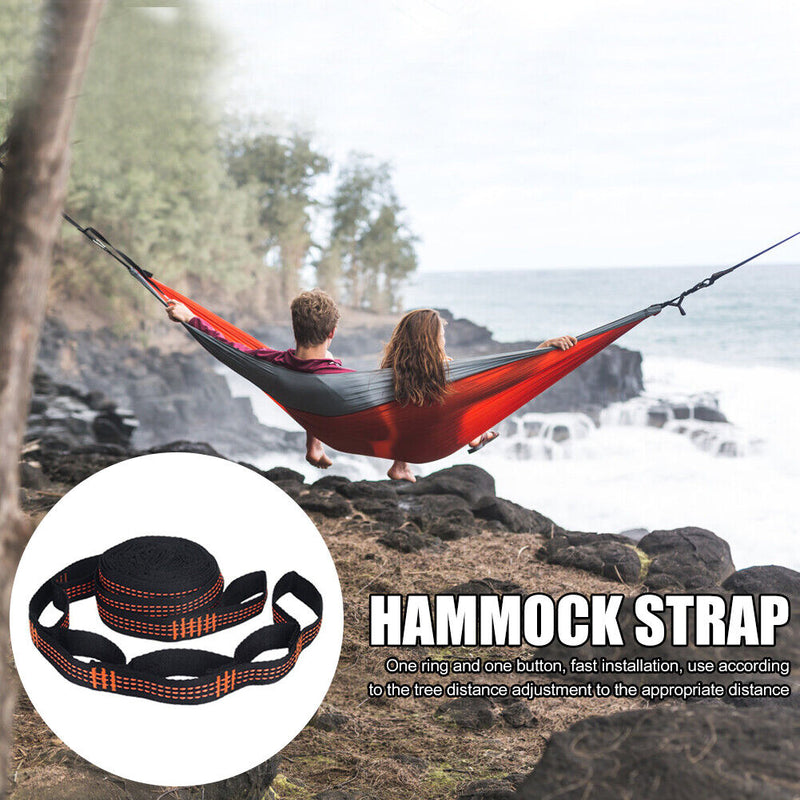 2pcs Reinforced Polyester Hammock Straps Kit Hammocks Hanging Rope (White) Newly