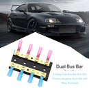 4 Gang Dual Bus Bar 60A 32V Positive Negative Buss Bar with Ring Terminals Newly