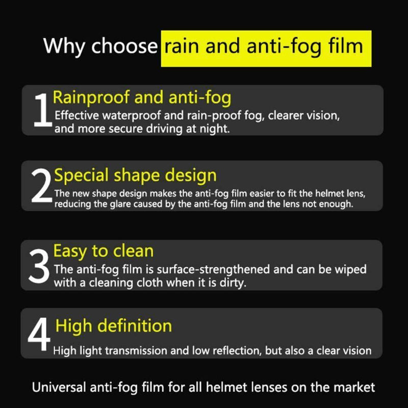 Motorcycle Helmet Visor Anti Fog Film Fog Resistant Film for Helmet Shield