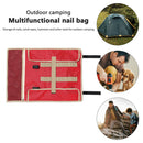 Camping Ground Nails Storage Bag Wind Rope Hammer Holder Bags (Retro Red) Newly
