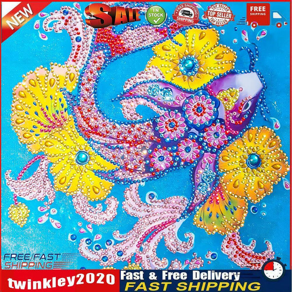 5D Diamond Colorful Fish Partial Special Drill Rhinestone Painting (bj107) Newly