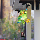 Owl Wind Chimes Outdoor Crafts Metal Glass Painted Bell Hanging Pendants Newly