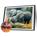 5D DIY Full Drill Diamond Painting Elephant Family Cross Stitch Embroidery
