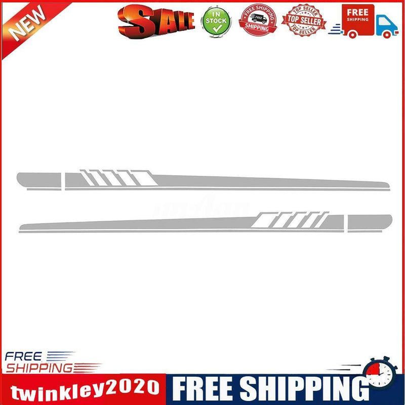 2pcs Car Side Body Vinyl Decals Long Stripe Stickers for Mercedes-Benz(Grey