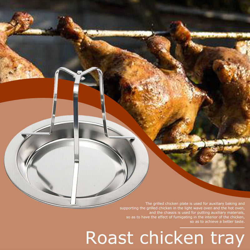 Stainless Steel Chicken Roaster Rack Plate Non Stick DIY BBQ Grill Stand