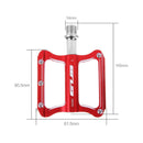 2pcs GUB GC020-DU Aluminum Alloy Folding Mountain Bike Baring Pedals(Red)