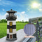 LED Lighthouse Solar Light Garden Outdoor Rotating Beacon Tower Lamp (A) Newly