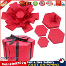 Explosion Box Hexagonal DIY Photo Album Scrapbooking Bomb Box Gift (Red) Newly