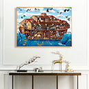 Animals 11CT Stamped DIY Embroidery Full Cross Stitch Handmade Wall Art Craft